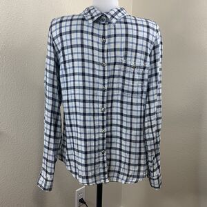 Dovetail Workwear Men’s Plaid Long Sleeve Button Shirt Sz S Cotton Blue